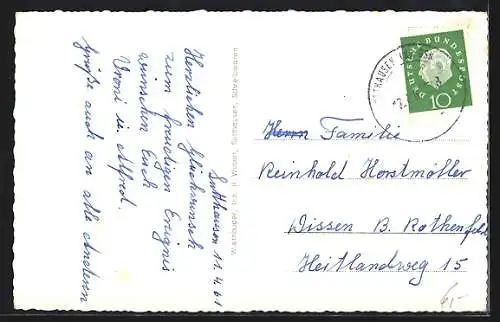 AK Sutthausen bei Osnabrück, Dütebrücke, Schloss, Kath. Kirche