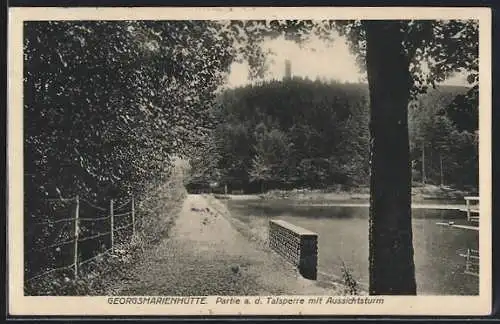 AK Georgsmarienhütte, Partie an der Talsperre mit Aussichtsturm