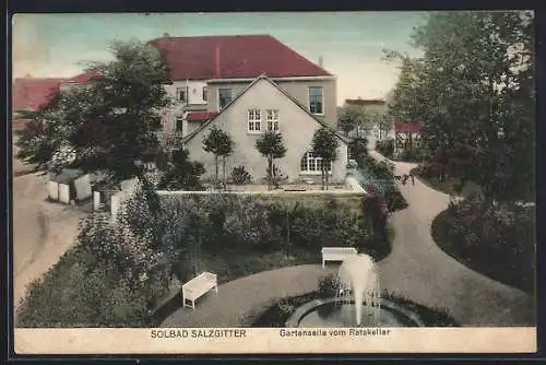 AK Salzgitter, Gartenseite vom Restaurant Ratskeller