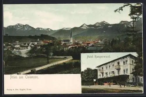 AK Prien am Chiemsee, Hotel Kampenwand und Totalansicht