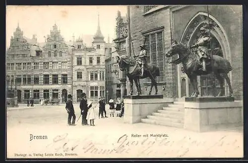 AK Bremen, Reiter mit Marktplatz