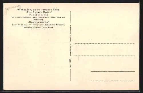 AK Wiesbaden, Palast Hotel, Vorderansicht