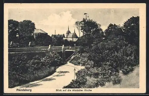 AK Rendsburg, Blick auf die Altstädter Kirche