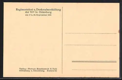 AK Oldenburg / O., Regimentsfest 1921, Rückkehr Hindenburgs vom Feldgottesdienst