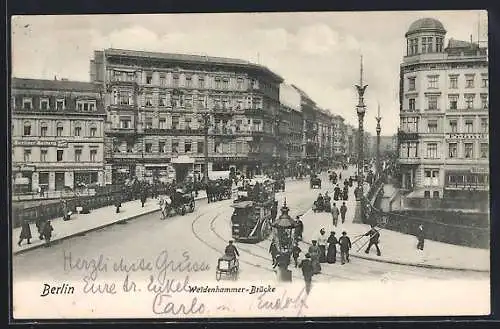 AK Berlin, Weidendammer Brücke mit Gebäude der Berliner Zeitung