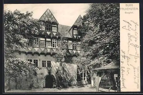 AK Falkenstein / Selketal, Burghof der Burg