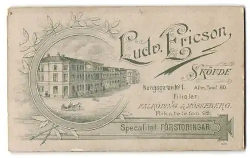 Fotografie Ludv. Ericson, Sköfde, Kungsgatan 1, Ansicht Sköfde, Blick auf das Ateliershaus