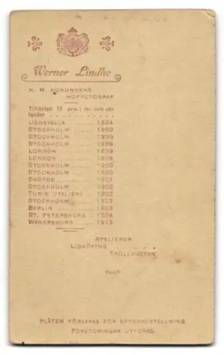 Fotografie Werner Lindhe, Lidköping, schwedisches Ehepaar im Brautkleid und Anzug