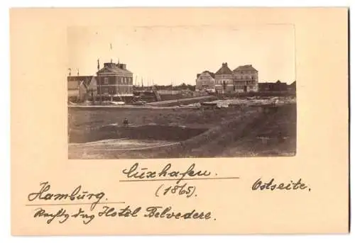 Fotografie unbekannter Fotograf, Ansicht Cuxhaven, Blick nach dem Hotel Belvedere, 1865