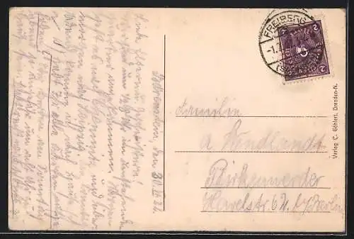 AK Bärenstein / Erzgeb., Gasthof Dorf Bärenstein aus der Vogelschau