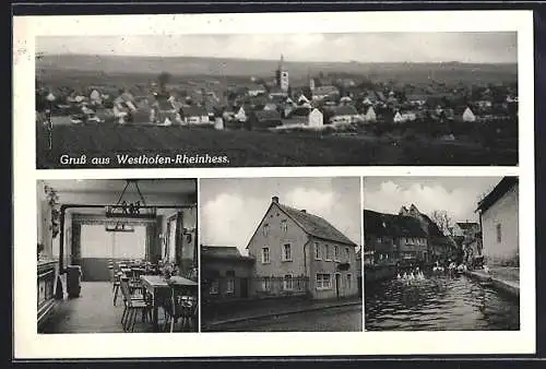 AK Westhofen / Hessen, Gasthaus Mohr, Ortsansicht