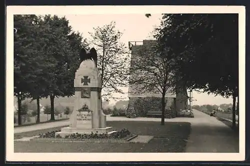 AK Bad Rothenfelde, Denkmal am neuen Gradierwerk