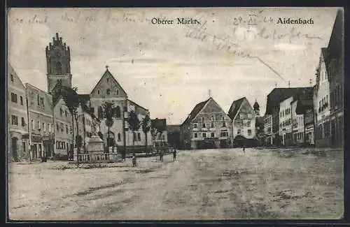 AK Aidenbach / Vilshofen, Oberer Markt mit Denkmal