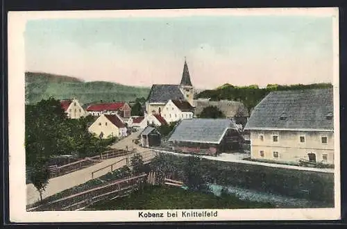 AK Kobenz bei Knittelfeld, Ortspartie mit Blick zur Kirche