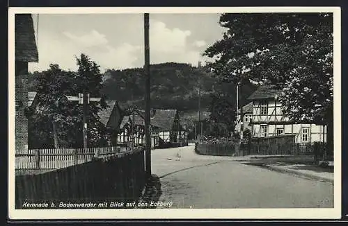 AK Kemnade / Weser, Strassenpartie mit Blick auf den Eckberg