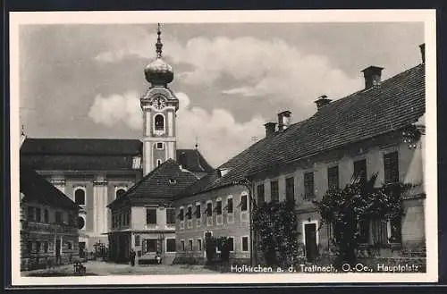 AK Hofkirchen a. d. Trattnach, Hauptplatz mit Kirche