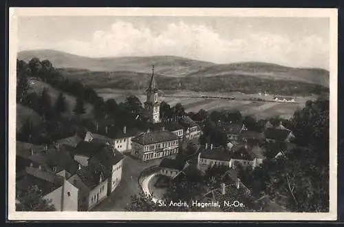 AK St. Andrä /Hagental, Ortsansicht aus der Vogelschau