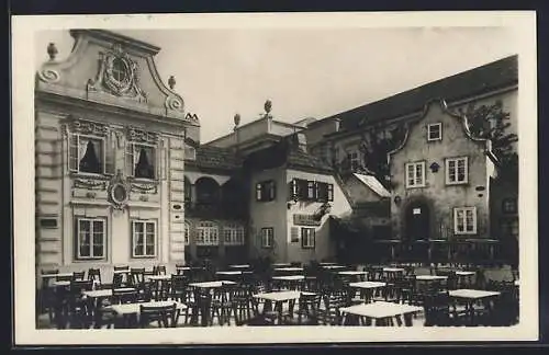 AK Wien, Ausstellung Wien und die Wiener 1927, Kaffeehaus der Wiener Molkerei zur alten Bastey