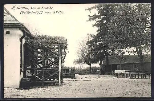 AK Wien, Hameau, Partie im Holländerdörfl mit Gasthaus