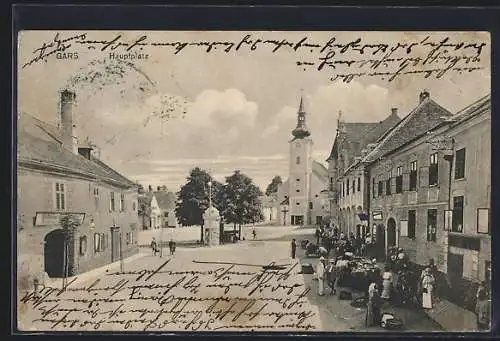 AK Gars, Hauptplatz mit Kirche