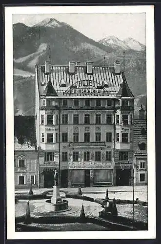 AK Mariazell, Hotel Rohrbacherhof, Platz