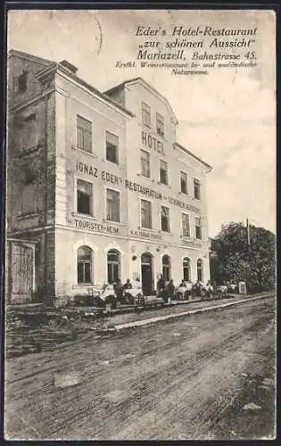 AK Mariazell, Eder's Hotel-Restaurant Zur schönen Aussicht, Bahnstrasse 45