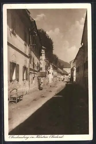 AK Oberdrauburg im Kärntner Oberland, Strasse im Licht- und Schattenspiel