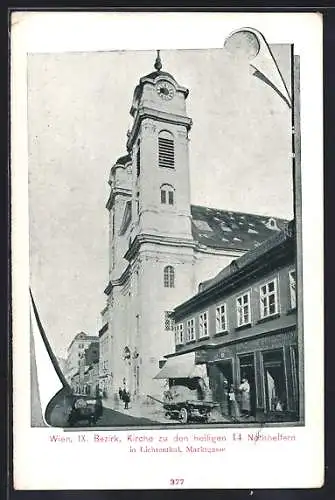 AK Wien-Lichtental, Kirche zu den heiligen 14 Nothelfern in der Marktgasse