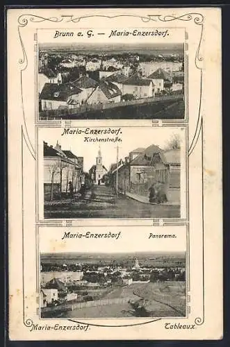 AK Maria-Enzersdorf, Kirchenstrasse, Panorama, Brunn a. G.