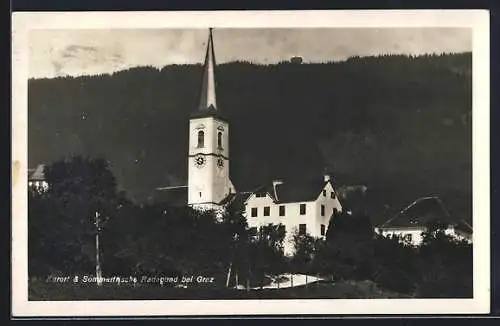 AK Radegund bei Graz, Ortspartie mit Rathaus