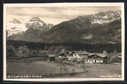 AK Au, Ortsansicht mit Loferer Steinberge