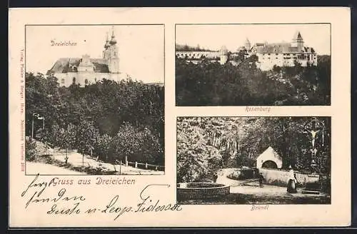 AK Maria Dreieichen, Kirche, Rosenburg, Bründl