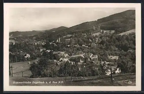 AK Payerbach a. d. Rax, Teilansicht mit Kirche