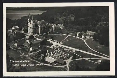 AK Maria Drei-Eichen, Wallfahrtskirche, Fliegeraufnahme