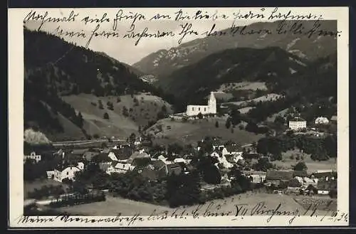 AK Hollenstein /N.-Ö., Teilansicht mit Kirche