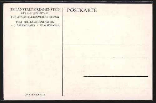 AK Edlitz-Grimmenstein a. d. Aspangbahn, Heilanstalt Grimmenstein der Hauptanstalt für Angestelltenversicherung