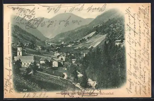 AK Rothenbrunn i. Sellrainthal, Teilansicht mit Kirche