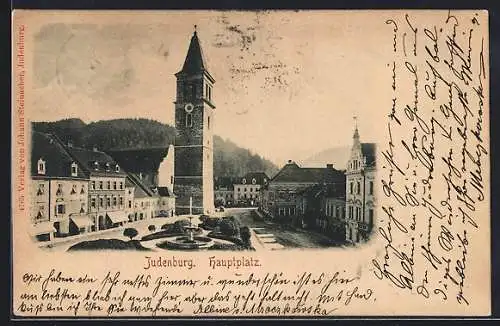 AK Judenburg, Hauptplatz mit Stadtturm