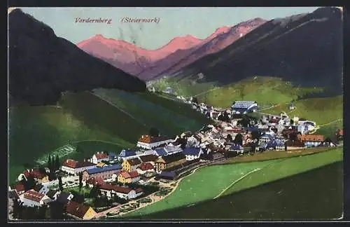 AK Vordernberg /Steiermark, Teilansicht mit Bergen