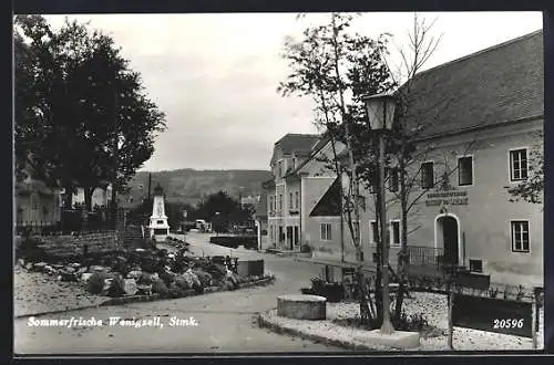 AK Wenigzell /Stmk., Strassenpartie mit Gasthof zur Taverne