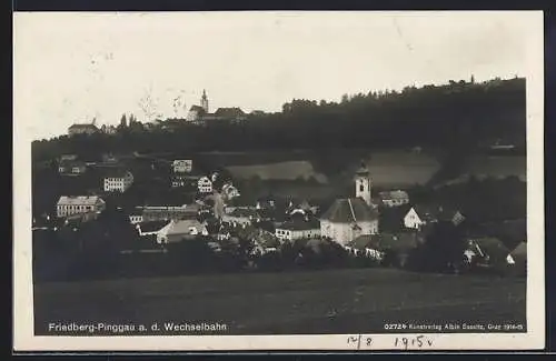 AK Friedberg-Pinggau a. d. Wechselbahn, Teilansicht mit Kirche