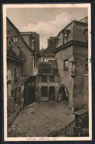 AK Würzburg, Dettelbachergasse mit Bauernhof