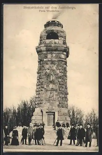 AK Porta Westfalica, Bismarcksäule auf dem Jacobsberge