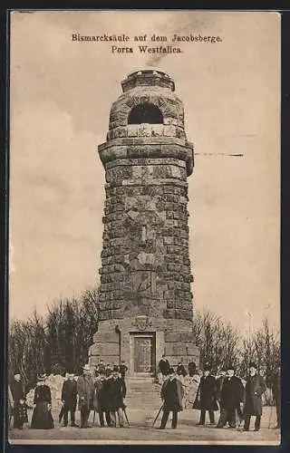 AK Porta Westfalica, Bismarcksäule auf dem Jacobsberge