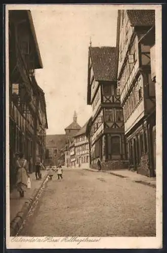 AK Osterode a. Harz, Fachwerkhäuser in der Rollbergstrasse