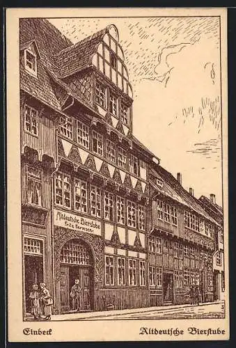 Künstler-AK Einbeck, Gasthaus Altdeutsche Bierstube