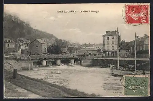 AK Pont-Audemer, Le Grand Barrage et vue du village environnant