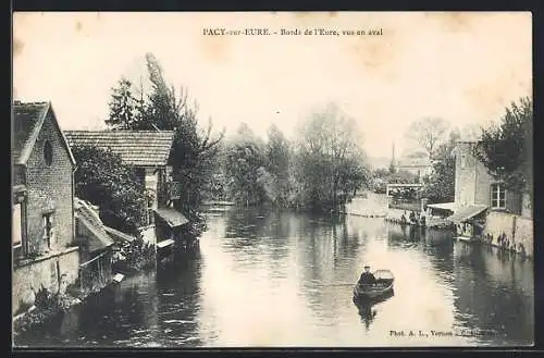 AK Pacy-sur-Eure, Bords de l`Eure, vus en aval