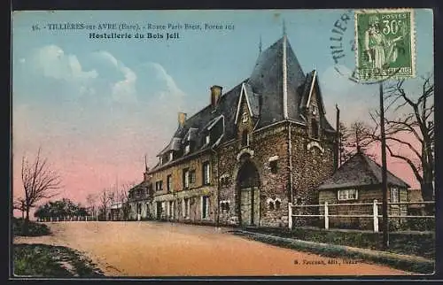 AK Tillières-sur-Avre, Hostellerie du Bois Joli sur la route Paris Brest, Borne 106