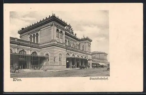 AK Wien, Blick auf den Staatsbahnhof